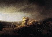 Rembrandt Peale Landscape with a Long Arched Bridge Spain oil painting artist